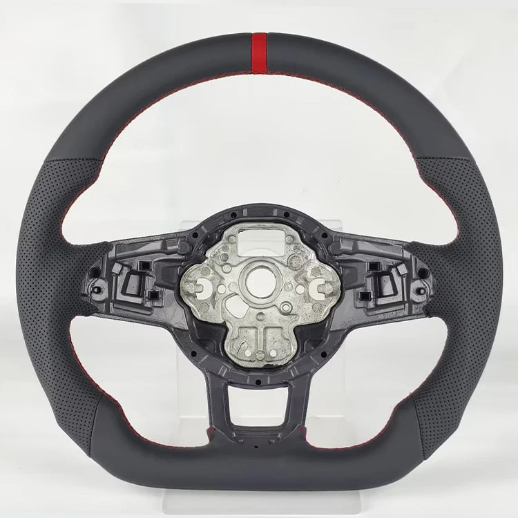 For Volkswagen Golf 7 7.5 Rline GTI GTE GLI Tiguan 2013-2019 Perforated Leather Carbon Modify Design Steering Wheel