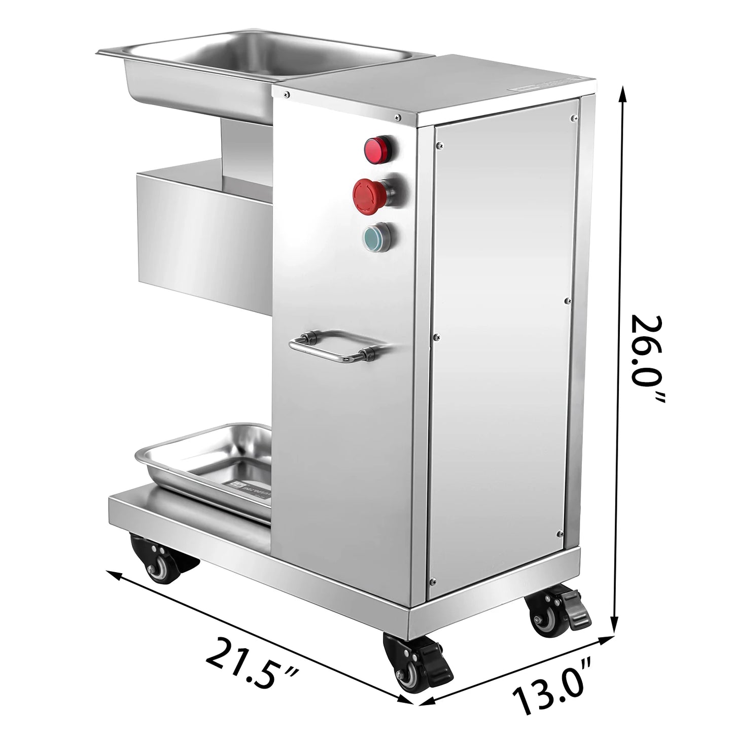 SucceBuy 500Kg/H Electric Meat Slicer 750W Commercial Meat Cutter 3mm Stainless Steel Blades Food Cutting Slicing Machine