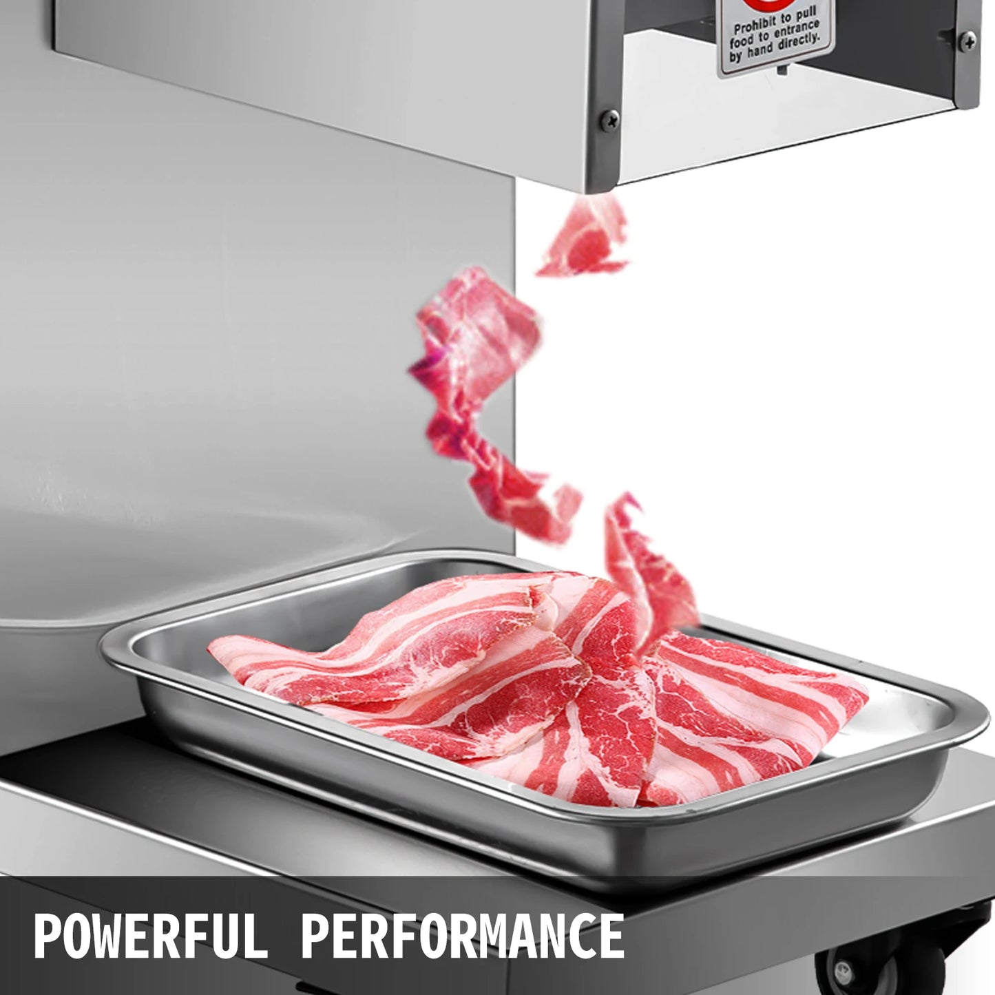 SucceBuy 500Kg/H Electric Meat Slicer 750W Commercial Meat Cutter 3mm Stainless Steel Blades Food Cutting Slicing Machine