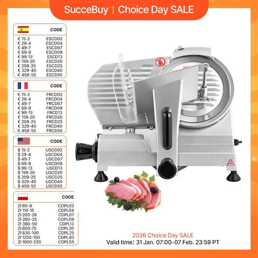SucceBuy Meat Slicer 200W/240W/320W/340W Electric Deli Food Slicer Adjustable Thickness Commercial and Home Use Cut Meat Cheese