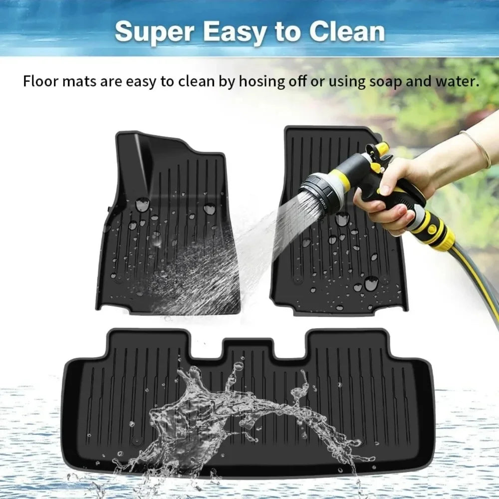 Car Floor Mats For Tesla Model Y Juniper 2025 2026 TPE All-Weather Trunk Pads Wear-Resistant Cargo Liners Odorless Back Cushion