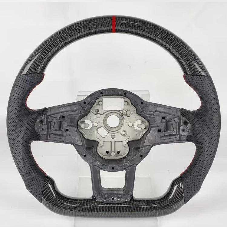 For Volkswagen Golf 7 7.5 Rline GTI GTE GLI Tiguan 2013-2019 Perforated Leather Carbon Modify Design Steering Wheel