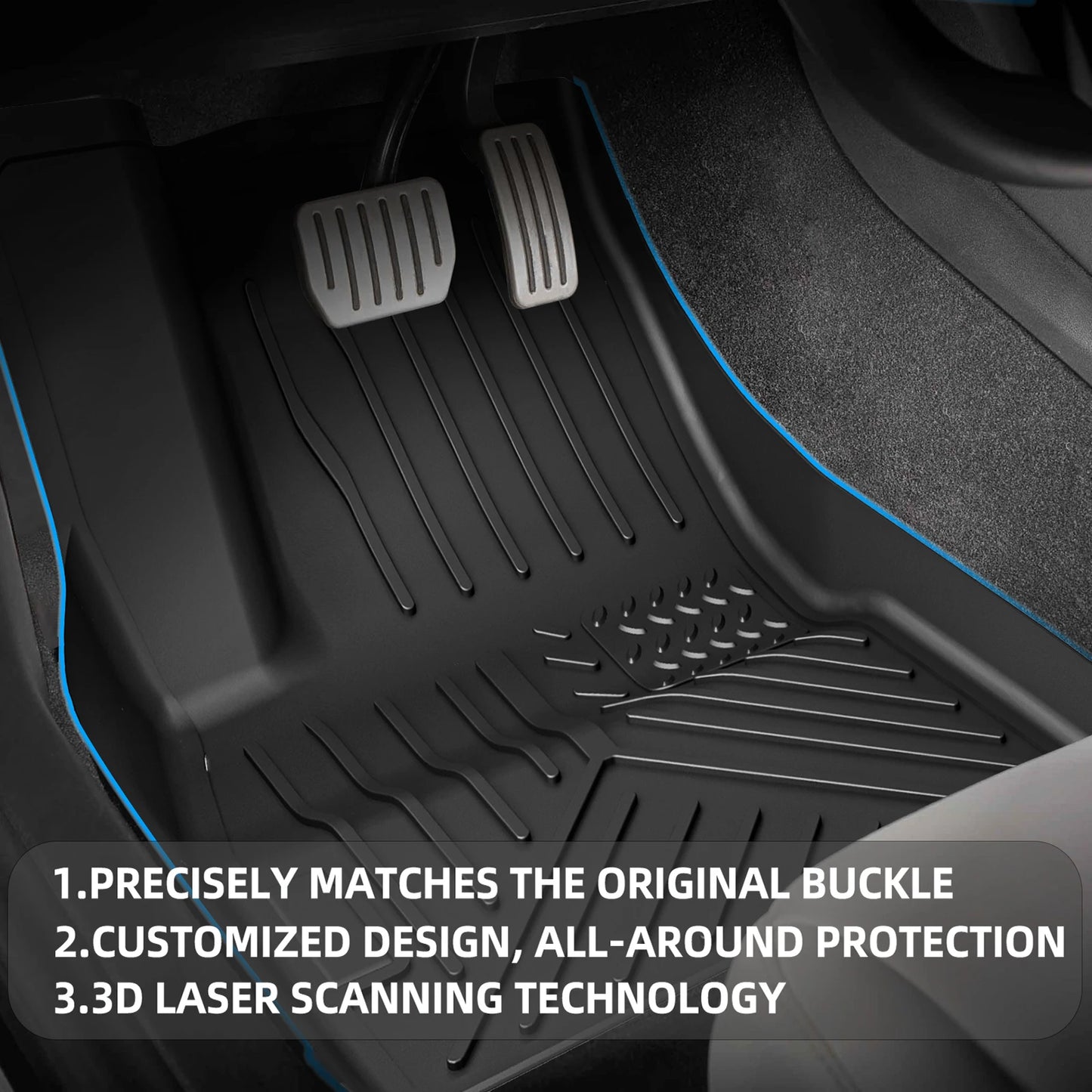 Custom Fit Floor Mats for 2017-2023 Tesla Model 3, 3/6 Pack Floor Liners for 2017 2018 2019 2020 2021 2022 2023 Tesla Model 3