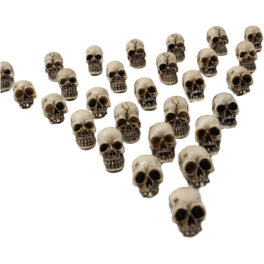 20-200Pcs Miniatures Skull Sculpture Halloween Skeleton Statues Ornament Festival Theme Landscape Garden Potted Plant Decoration