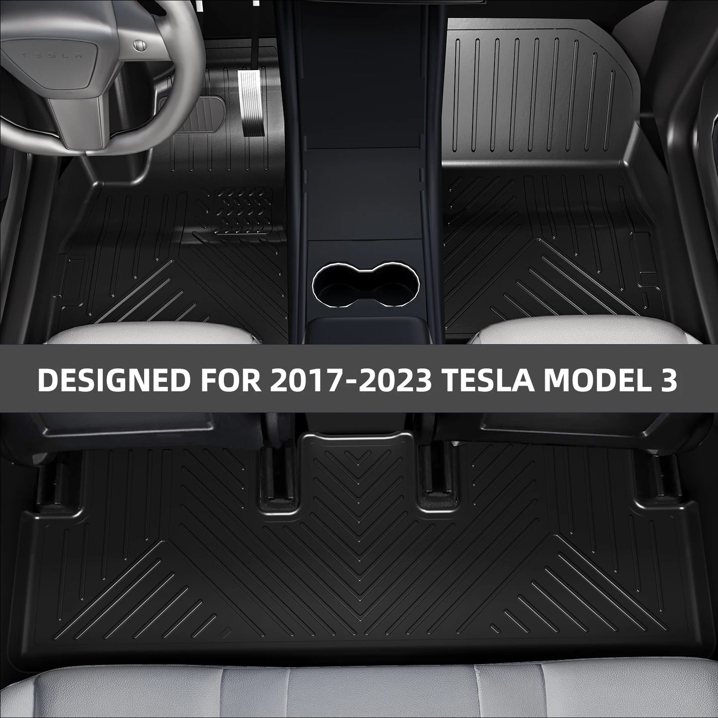 Custom Fit Floor Mats for 2017-2023 Tesla Model 3, 3/6 Pack Floor Liners for 2017 2018 2019 2020 2021 2022 2023 Tesla Model 3