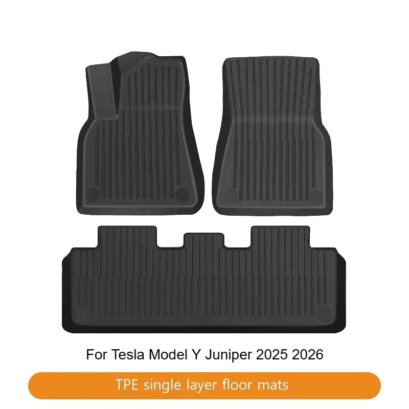 Car Floor Mats For Tesla Model Y Juniper 2025 2026 TPE All-Weather Trunk Pads Wear-Resistant Cargo Liners Odorless Back Cushion