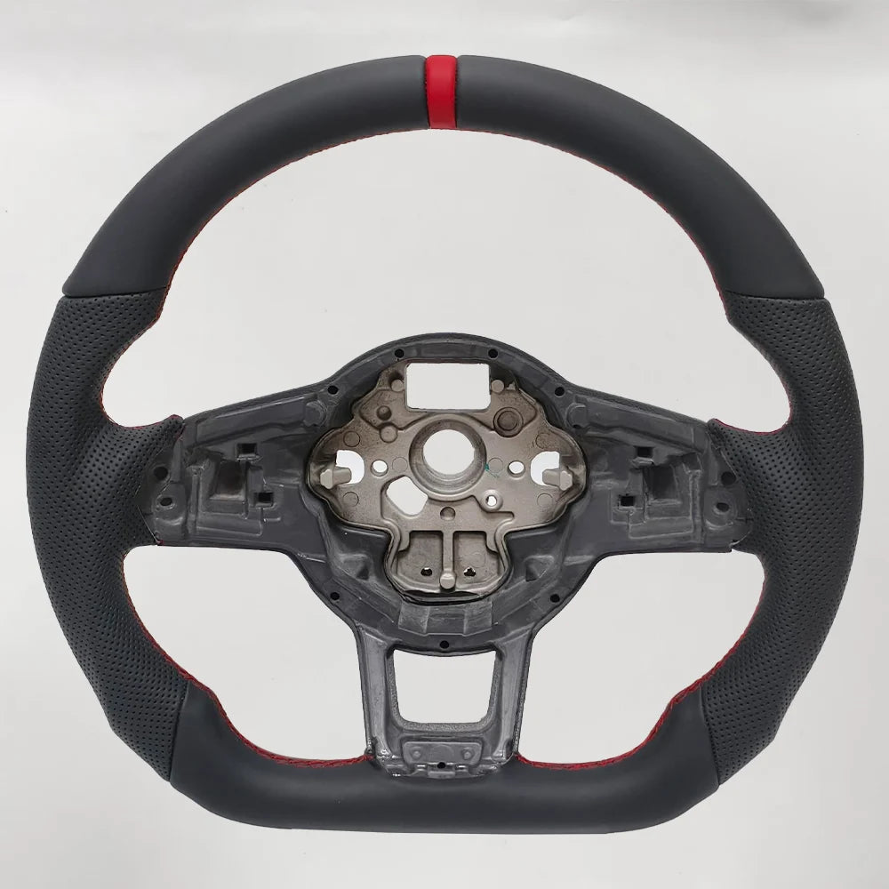 For Volkswagen Golf 7 7.5 Rline GTI GTE GLI Tiguan 2013-2019 Perforated Leather Carbon Modify Design Steering Wheel