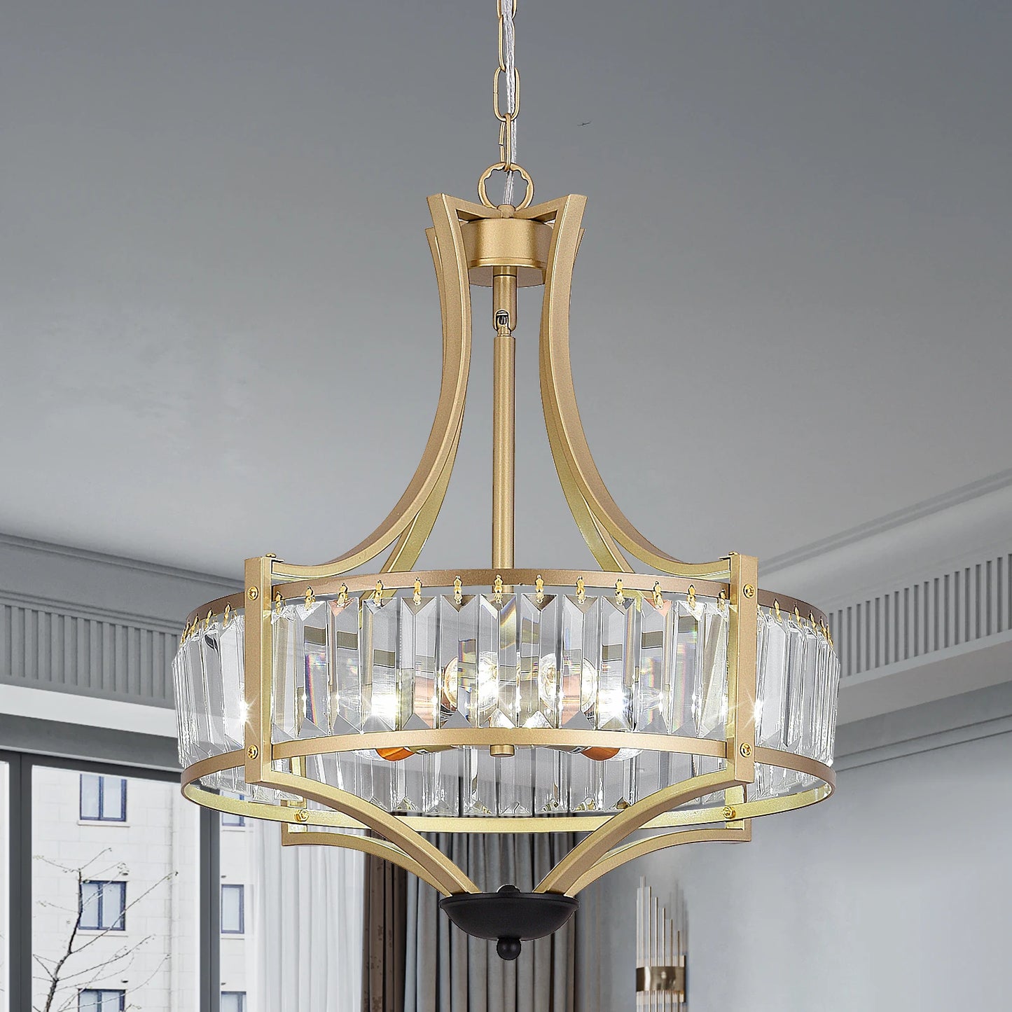 VETRULUS Luxury Crystal Pendant Ceiling Lamp  Home Decoration Living Room Bedroom Chandelier Ceiling Light Modern Lighting